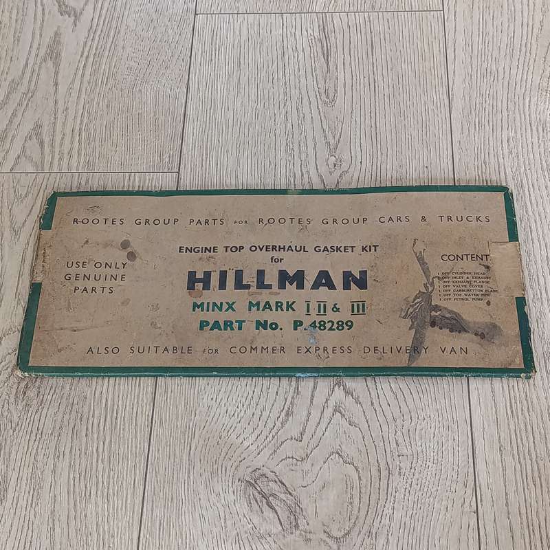 Engine top overhaul Gasket kit for Hillman Minx Mark 1,2 and 3