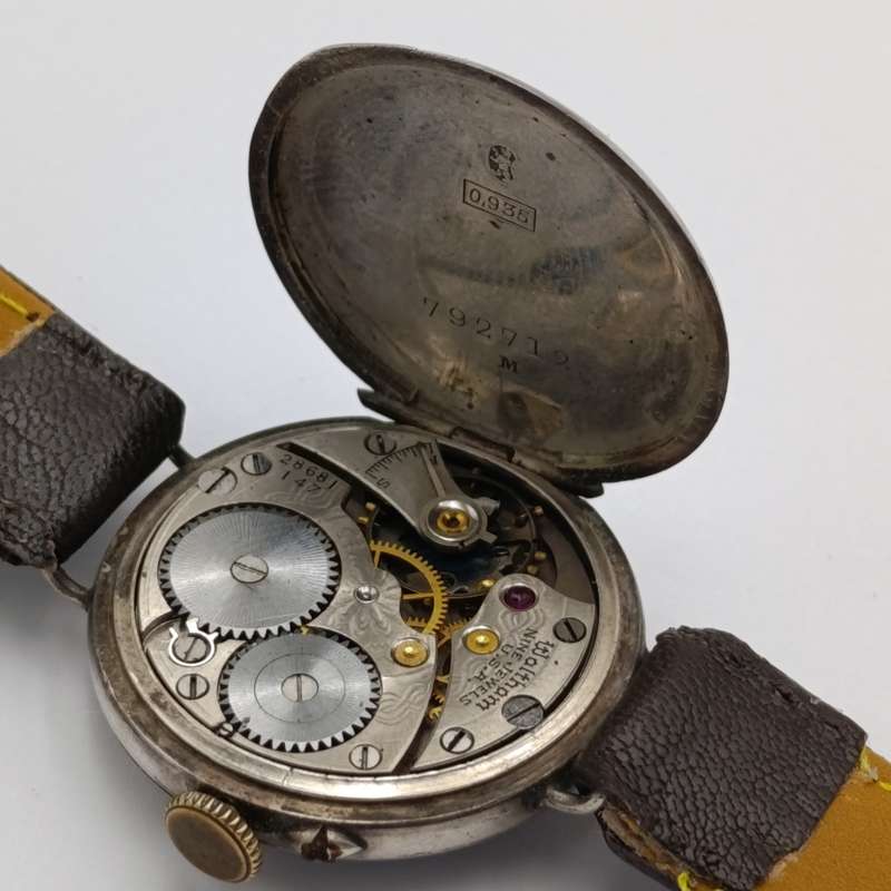 Antique Waltham silver trench watch - not working