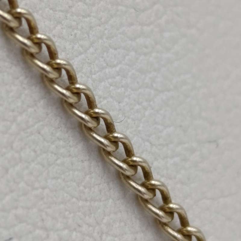 18kt Gold crystal ball pendant with gold color sterling siler necklace - weighs 11.6g - length 46cm