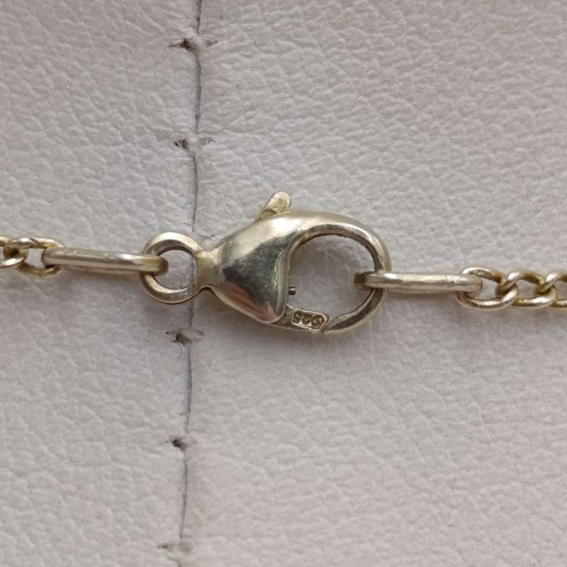 18kt Gold crystal ball pendant with gold color sterling siler necklace - weighs 11.6g - length 46cm
