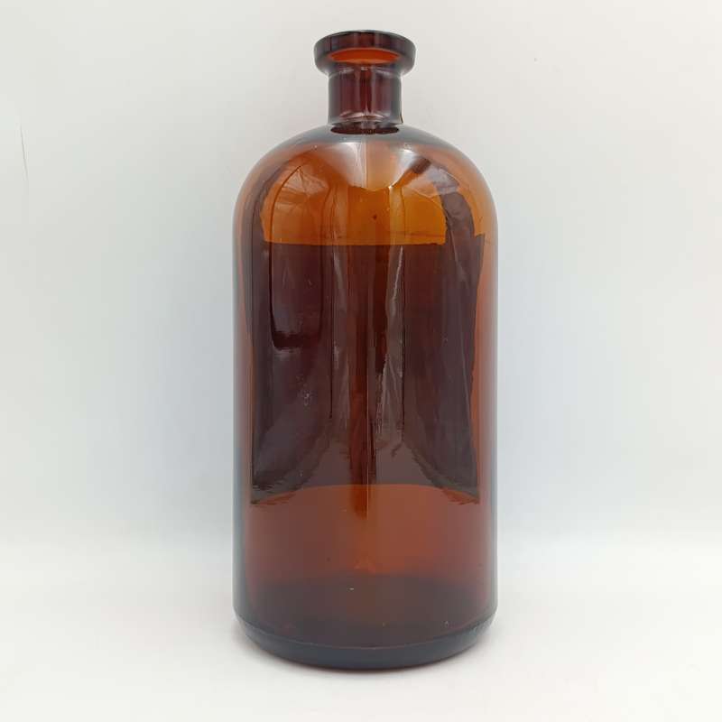Antique Polak Schwarz Walnut Oil casted glass bottle with label