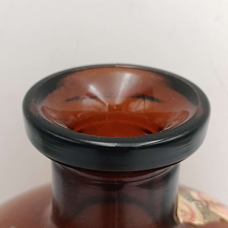 Antique Polak Schwarz Walnut Oil casted glass bottle with label
