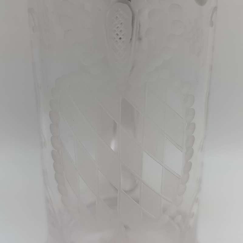 Vintage German Crystal beer Stein with tin lid