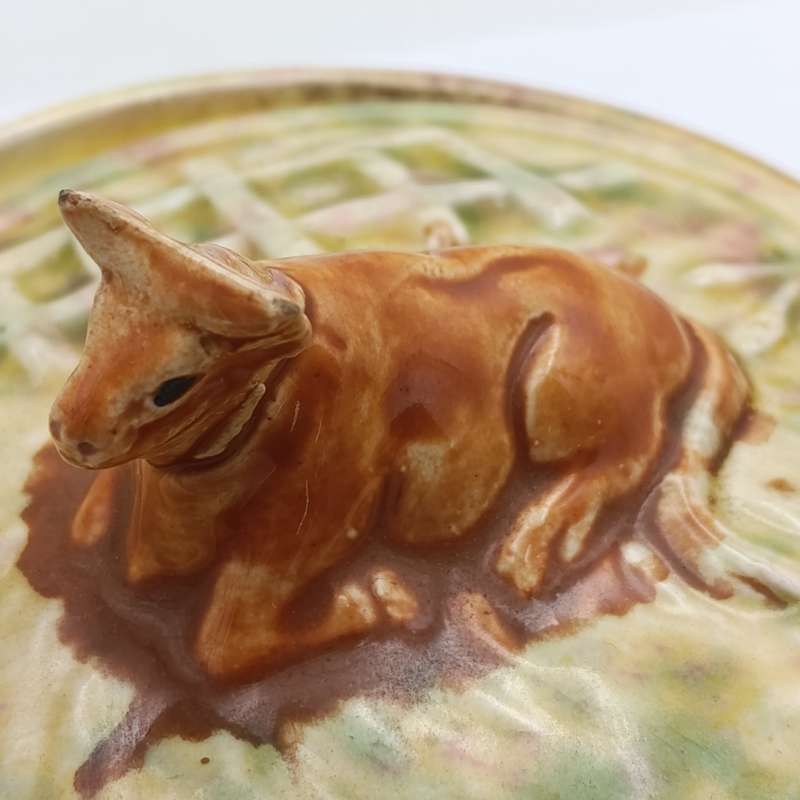 Vintage Royal Art pottery Longton bowl with cow lid