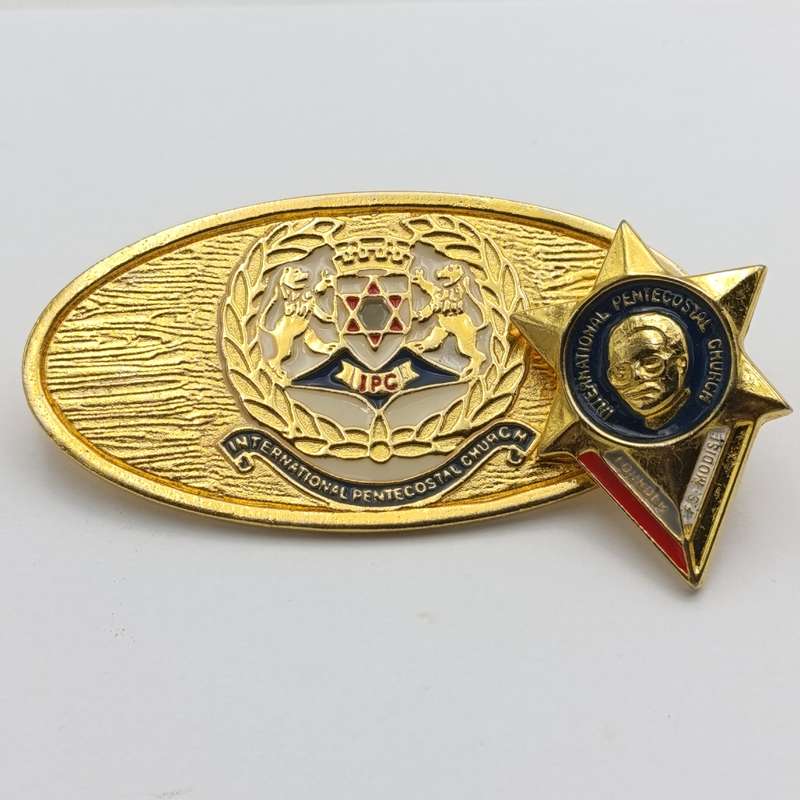 International Pentecostal church badges lot of 2