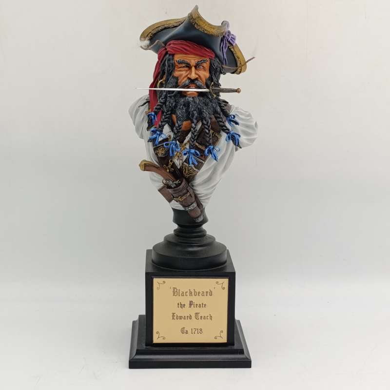 Blackbeard The Pirate handpainted resin model - scale 1/6 - Fort Duquesne Military Miniatures