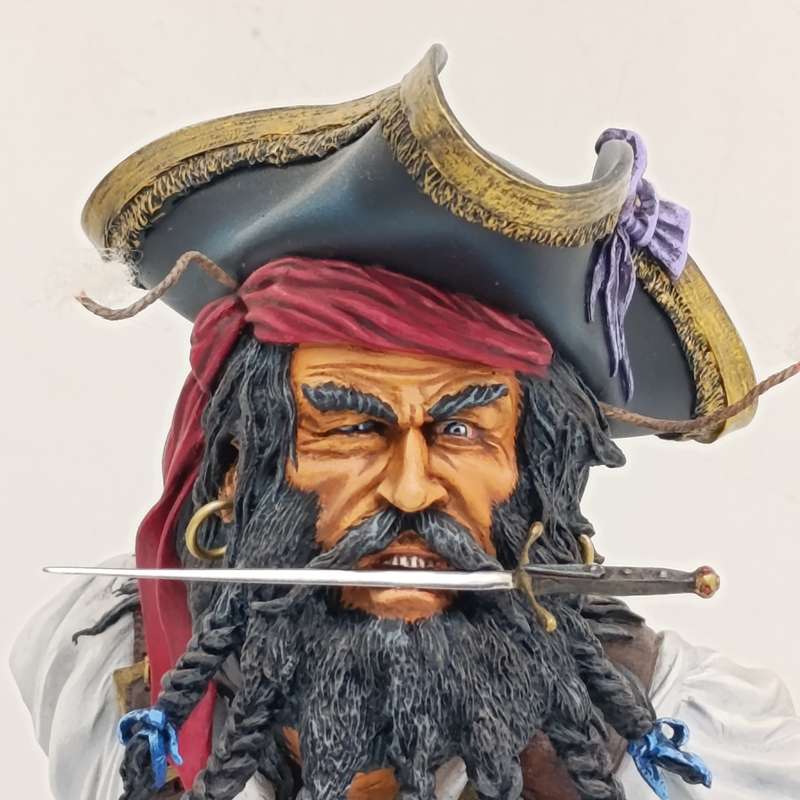 Blackbeard The Pirate handpainted resin model - scale 1/6 - Fort Duquesne Military Miniatures