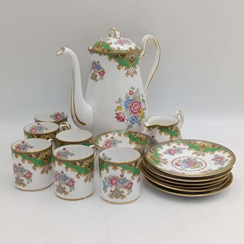 Vintage Shelley Sheraton 16-piece coffee set