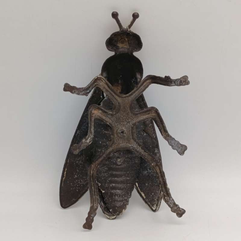 Antique brass fly ashtray