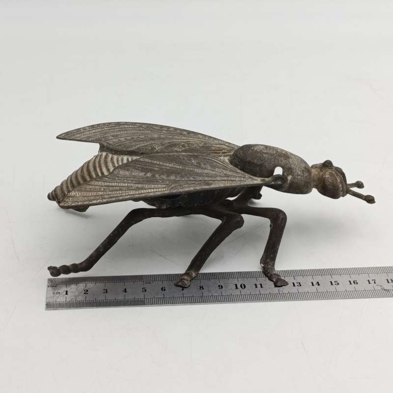 Antique brass fly ashtray