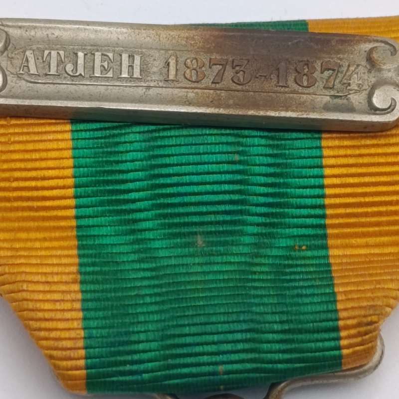 Set of 3 Dutch Aceh War medals that belonged to a soldier who served in the Aceh War