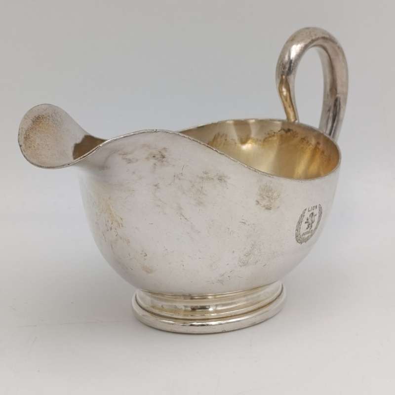 Antique silverplated Lion Hotels hotelware sauce jug