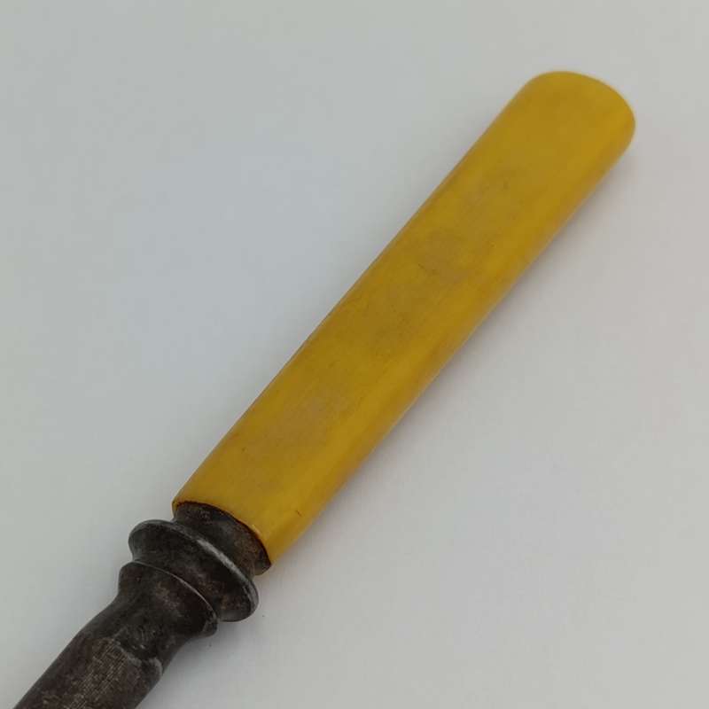 Vintage carving fork and sharpening stick with imitation bone handle