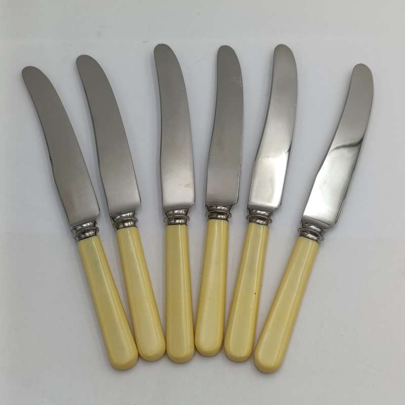 Lot of 6 Joseph Rodgers smaller table knives plus 6 larger table knives in original boxes