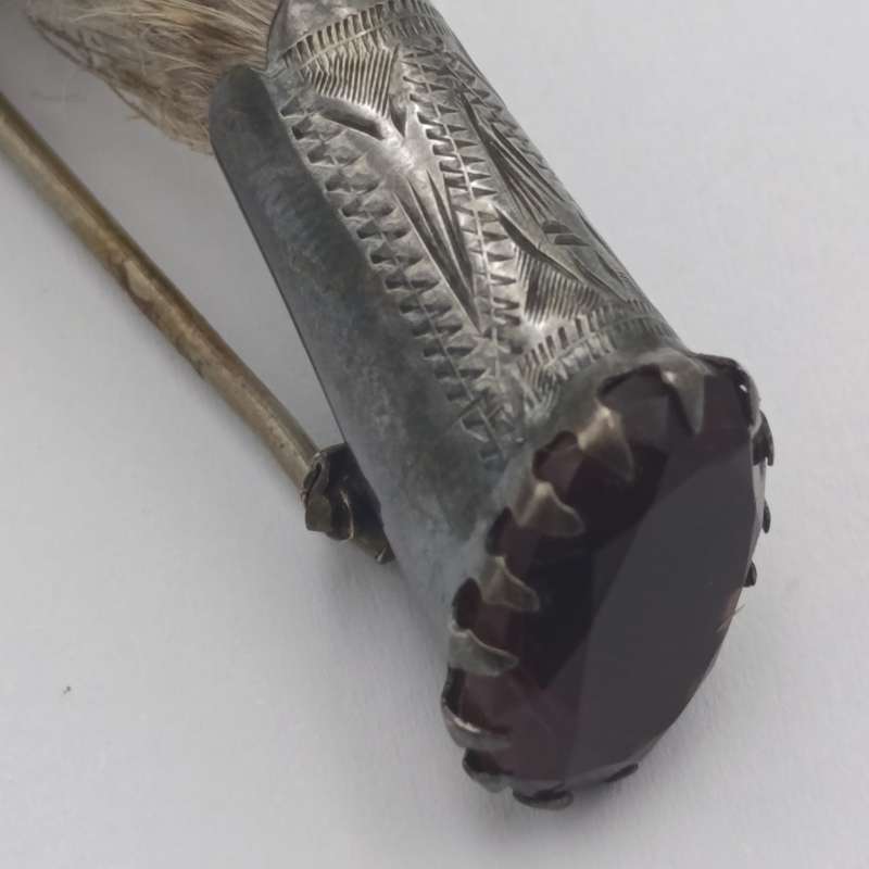 Scottish lucky brooch Grouse claw with Cairngorm