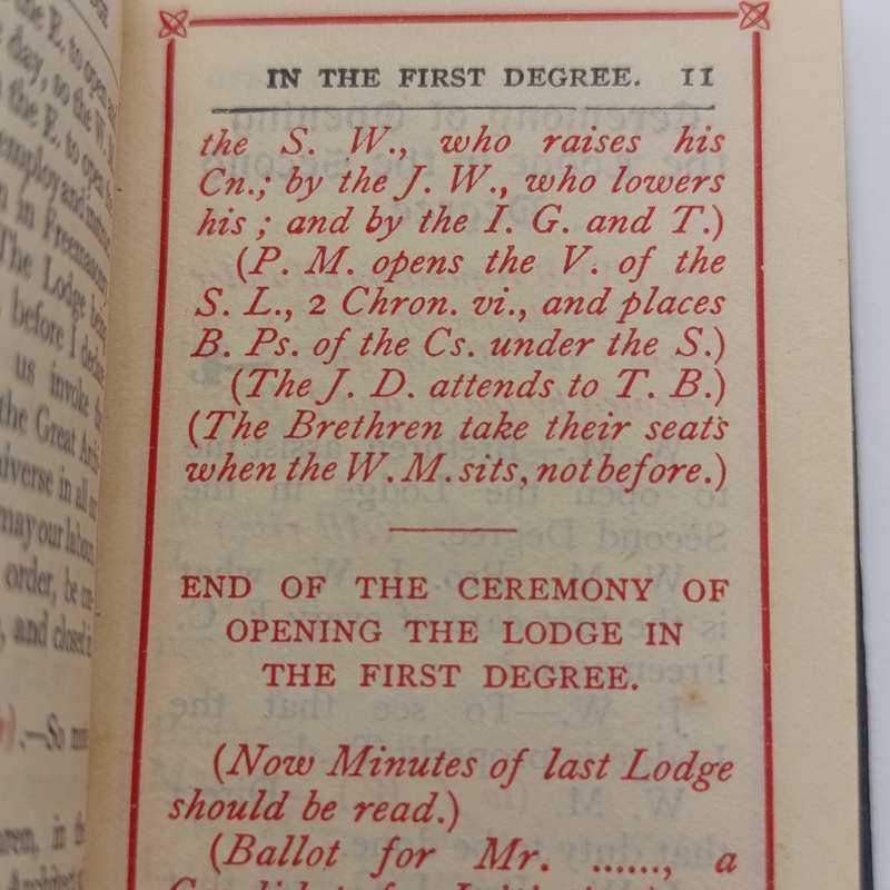 Small book - The perfect ceremonies of Craft Masonry - 1937