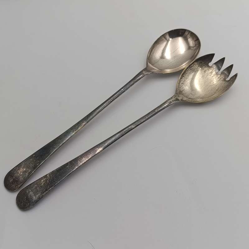 Celtic quality vintage set of silverplated salad spoons