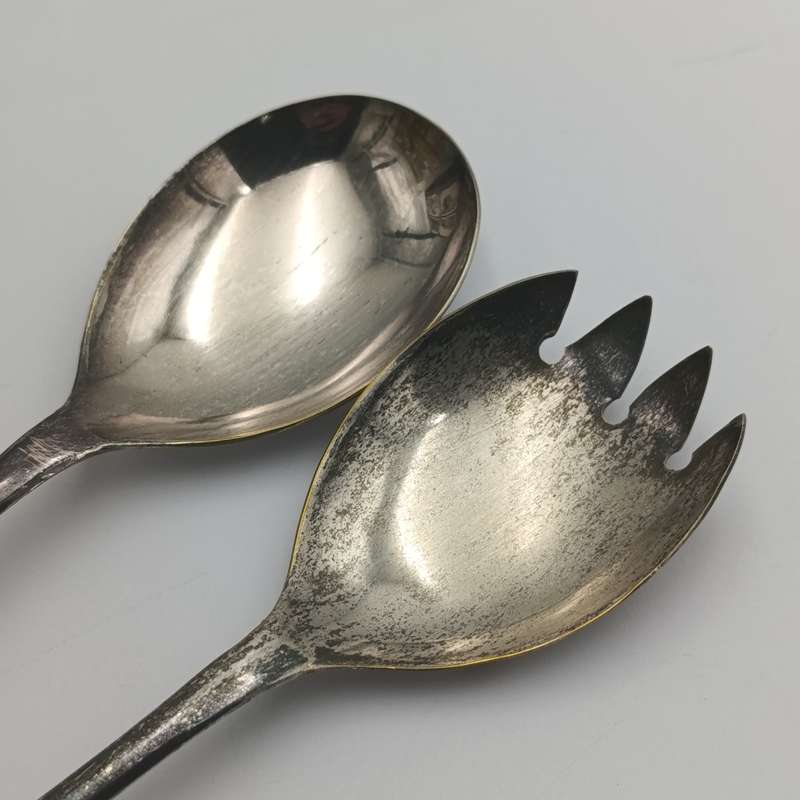 Celtic quality vintage set of silverplated salad spoons