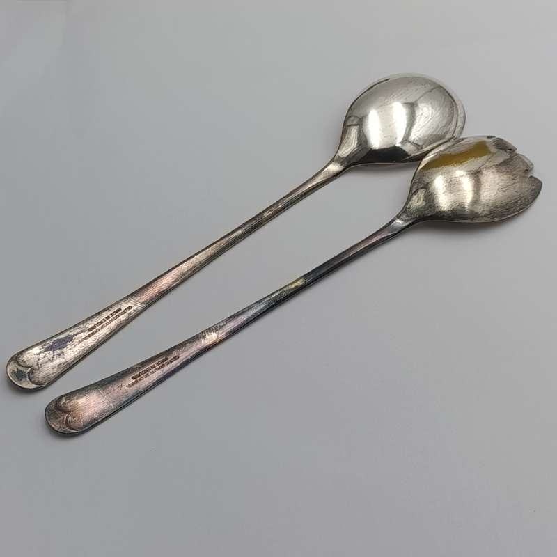 Celtic quality vintage set of silverplated salad spoons