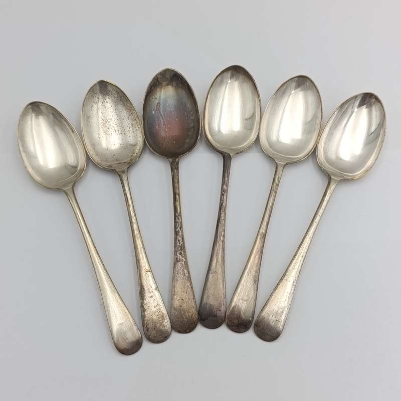 Lot of 6 Large table spoons JS Bros EPNS in original box