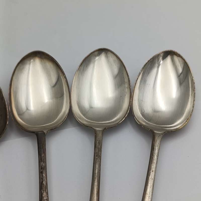 Lot of 6 Large table spoons JS Bros EPNS in original box