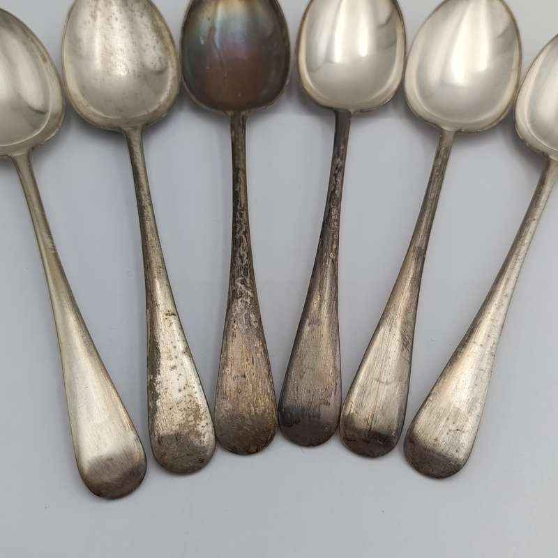 Lot of 6 Large table spoons JS Bros EPNS in original box