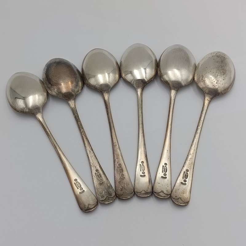 Lot of 6 Large table spoons JS Bros EPNS in original box