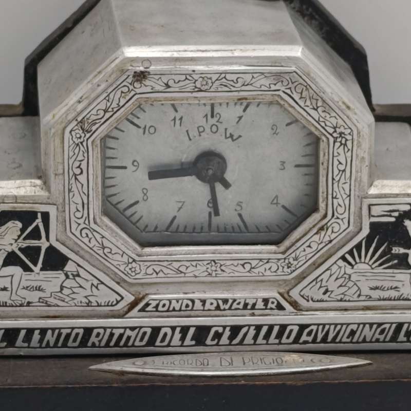 WW2 South African POW trench art clock made by Italian Prisoner of War at Zonderwater camp