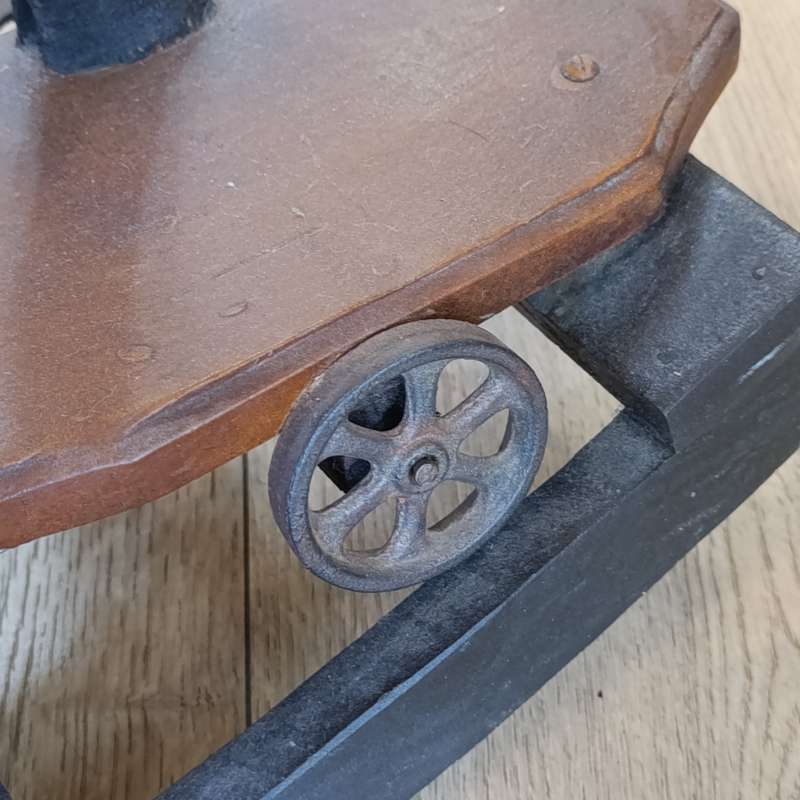 Antique hand carved wooden rocking horse
