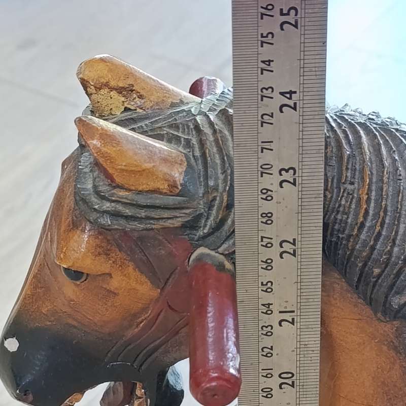 Antique hand carved wooden rocking horse