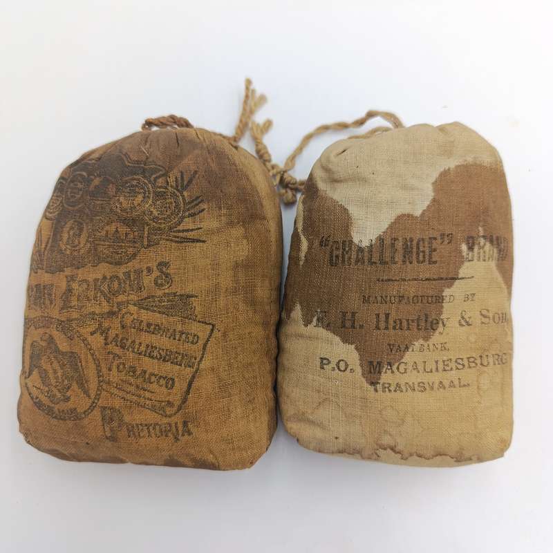 Vintage Van Erkom's and The Challenge brand Magaliesberg Tobacco in pouches