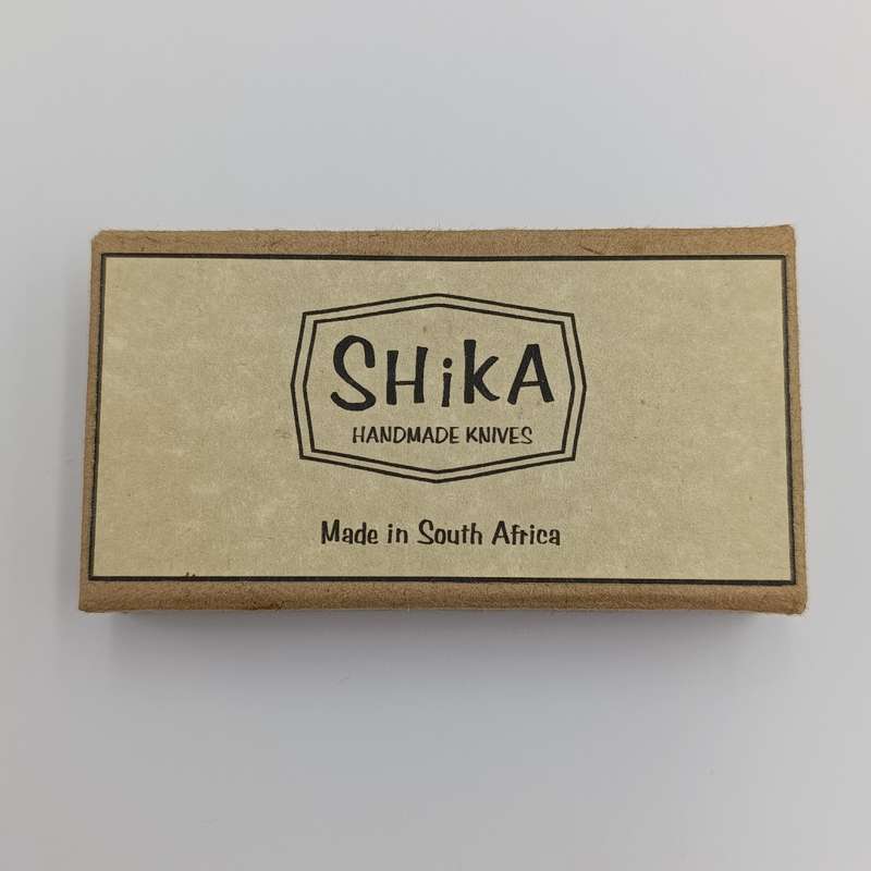 Shika handmade pocket knife by Rian Labuschagne in box - marked Wilhelm Els on blade