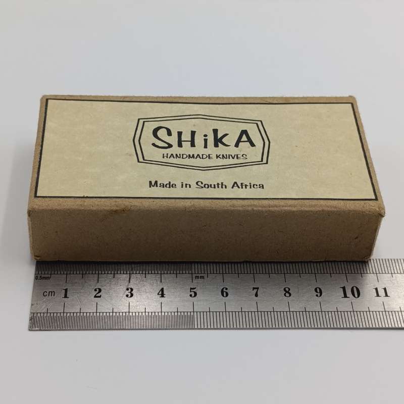 Shika handmade pocket knife by Rian Labuschagne in box - marked Wilhelm Els on blade