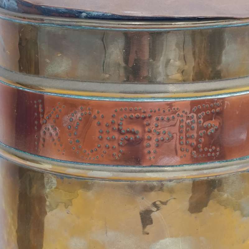 Vintage Copper and brass set of 3 holders for coffee, Tea, Sugar - Afrikaans