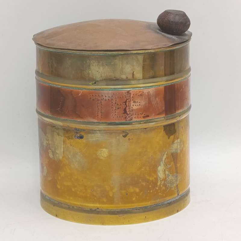 Vintage Copper and brass set of 3 holders for coffee, Tea, Sugar - Afrikaans