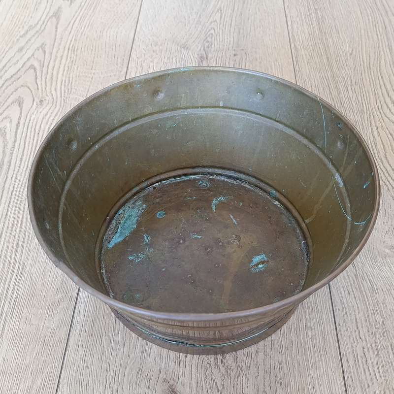 Vintage brass flower planter