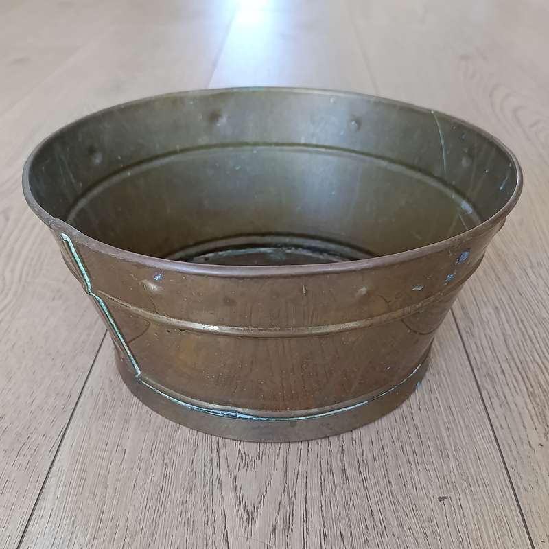 Vintage brass flower planter