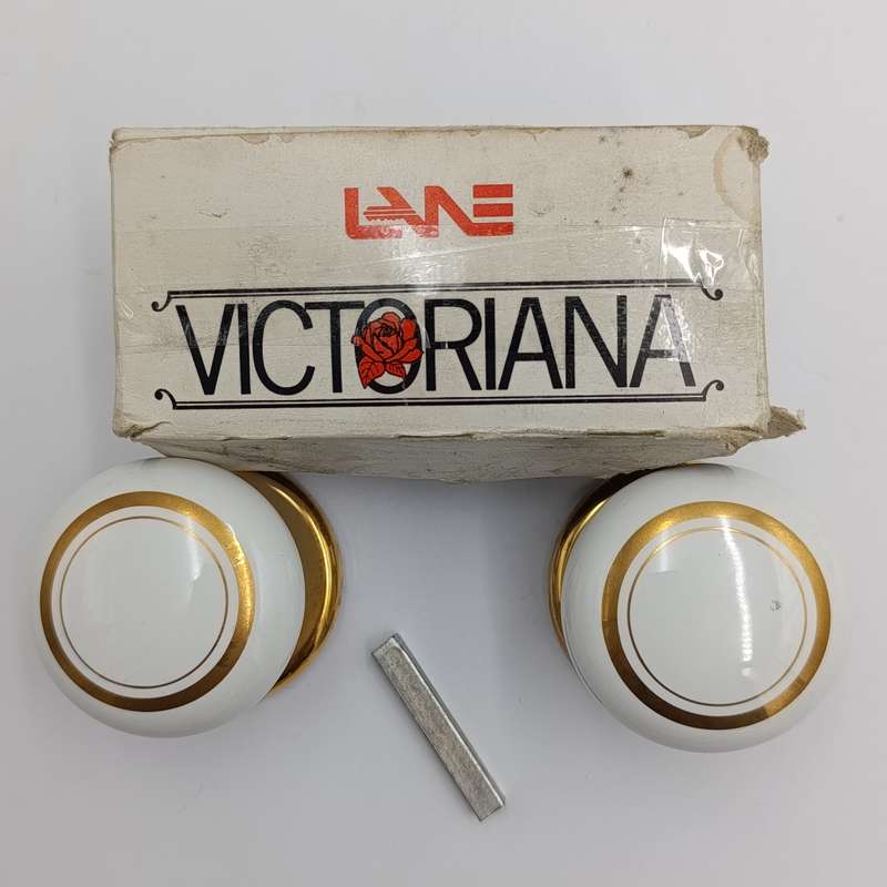 Vintage Victorian Style porcelain and brass door handles
