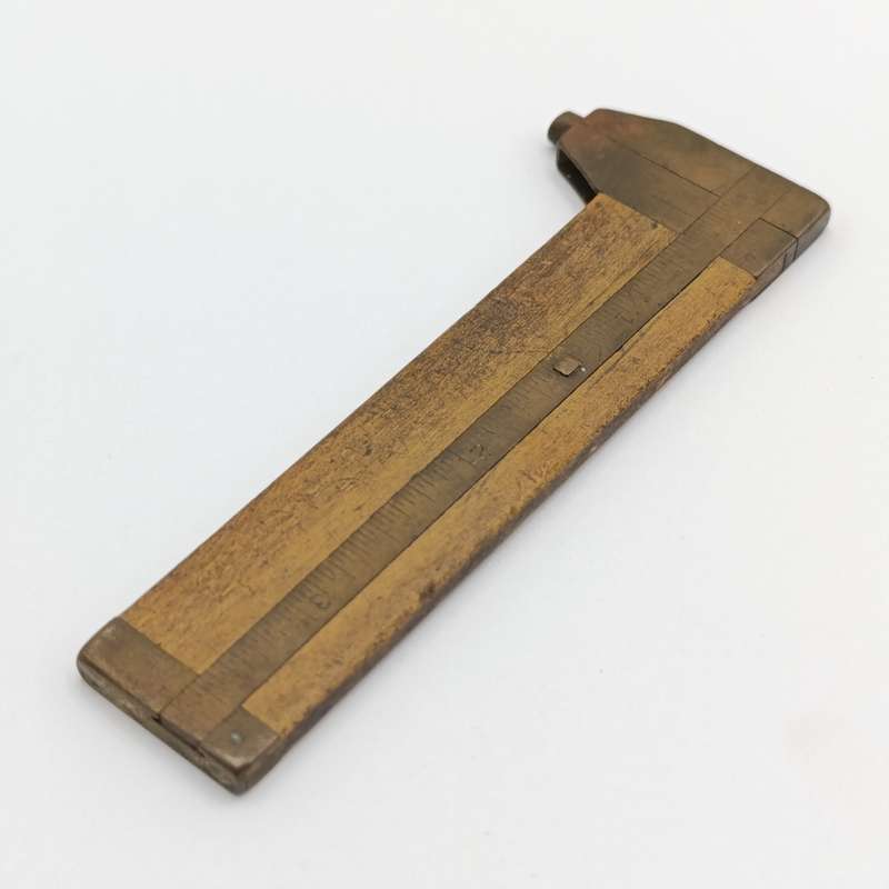 Antique Wood and brass 3 inch Caliper gauge