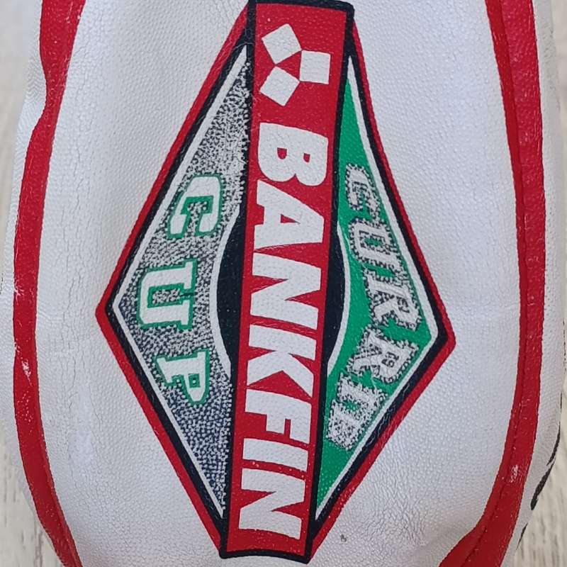 Bankfin Currie Cup Final 1997 Gilbert Rugby ball with stand - won at the game for guessing the score