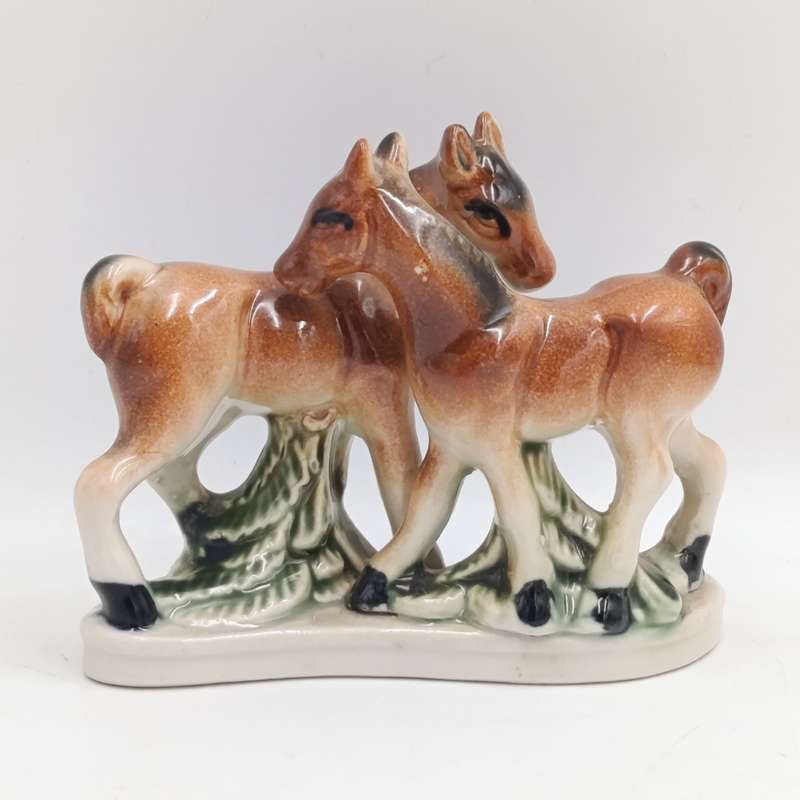 Vintage Porcelain Horse foal pair figurine