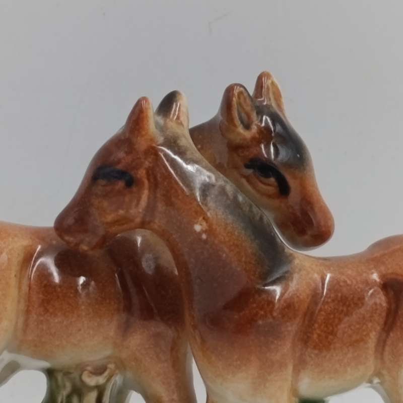 Vintage Porcelain Horse foal pair figurine