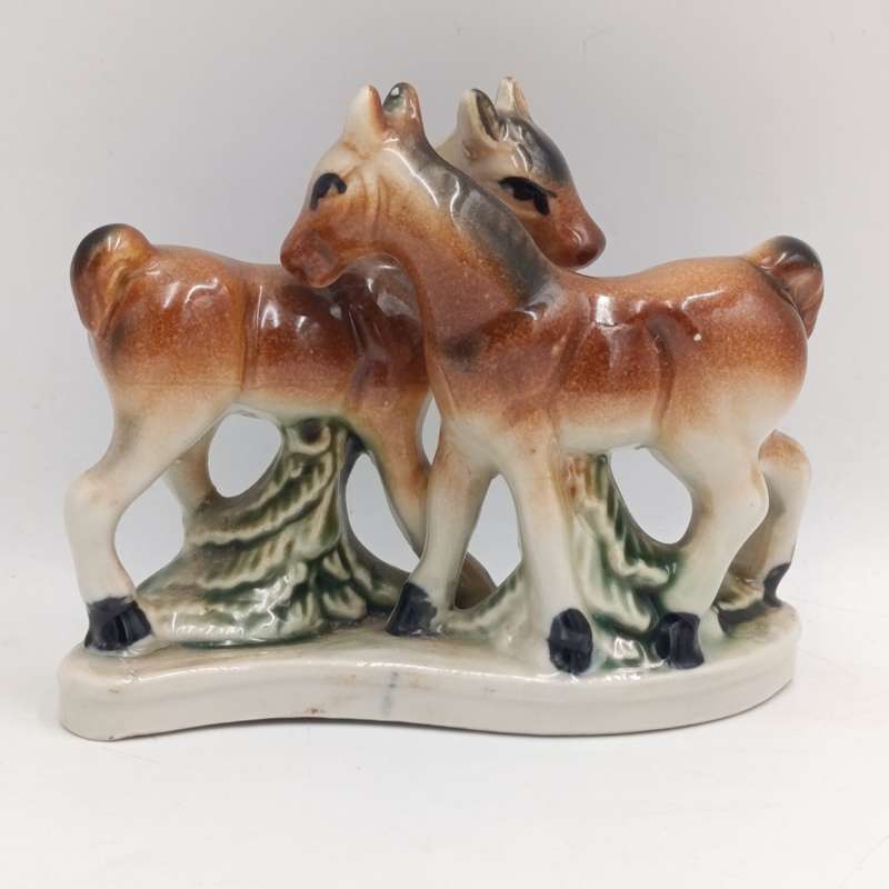 Vintage Porcelain Horse foal pair figurine