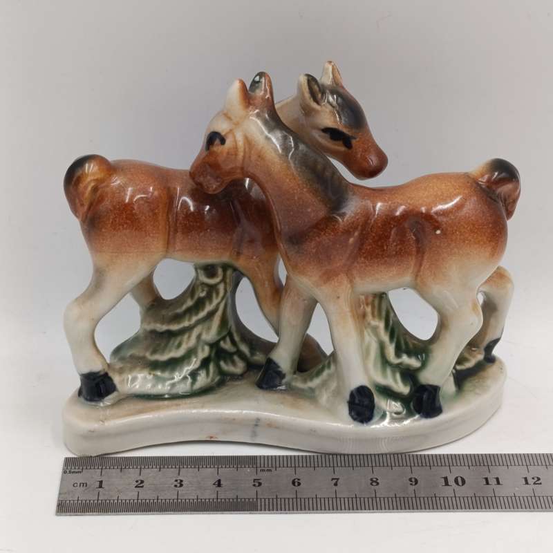 Vintage Porcelain Horse foal pair figurine