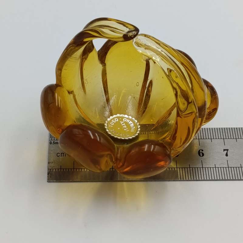 Vintage Cesare Toso Italian Murano glass mini flower basket