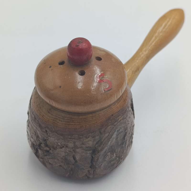 Set of 4 handmade wooden acorn shaped salt and pepper shakers