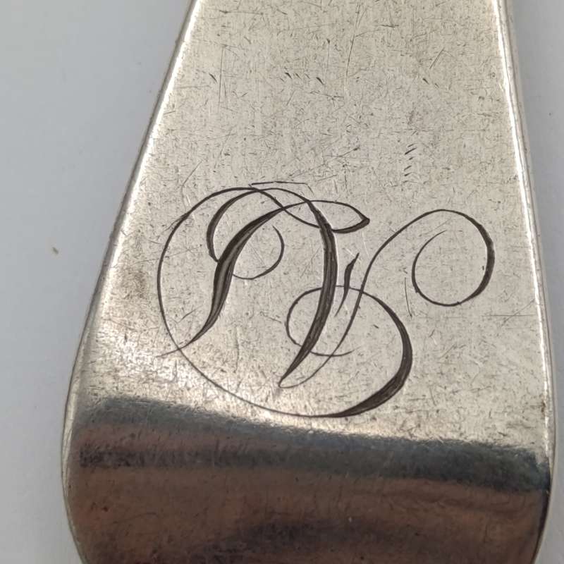 Antique 1788 London hallmarked silver spoon by James Jones - weighs 66g