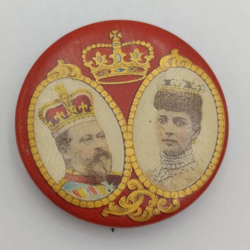 Antique King Edward VII coronation pin badge