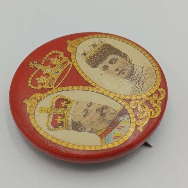 Antique King Edward VII coronation pin badge
