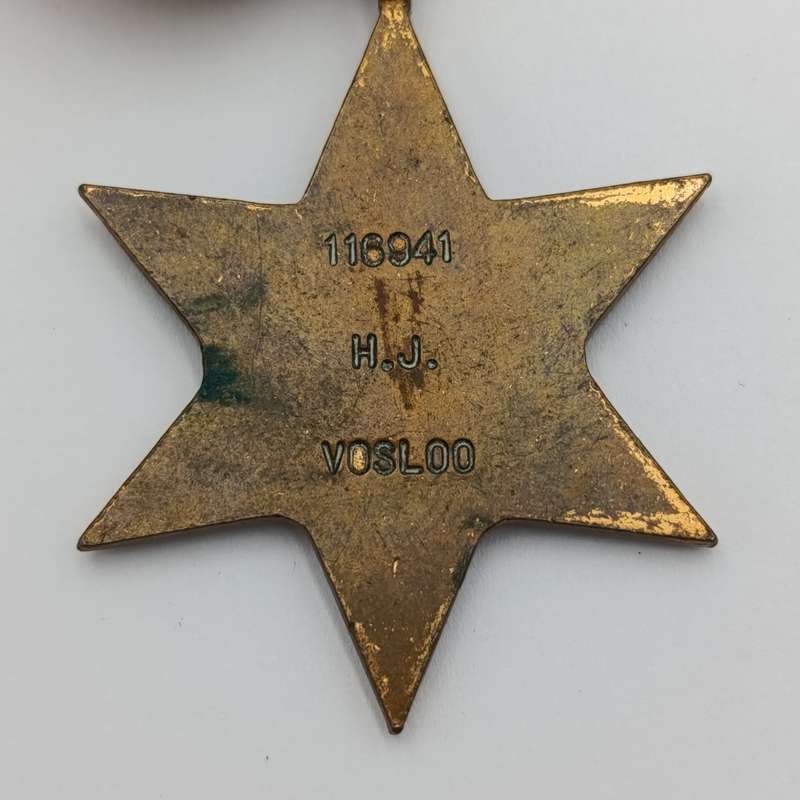 WW2 The Africa Star issued to 116941 HJ Vosloo